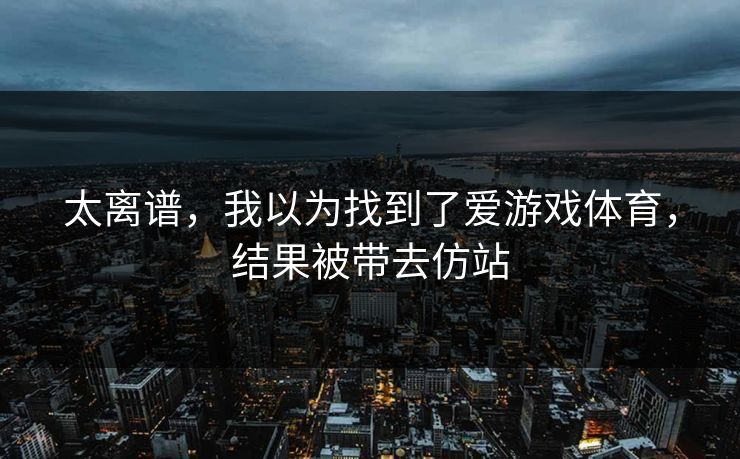 太离谱,我以为找到了爱游戏体育,结果被带去仿站 太离谱,我以为找到了爱游戏体育,结果被带去仿站